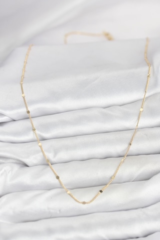 Tua Moda Cm 14k Gold Renk Ezme Pul Model 60 Cm Kadın Kolye Çok Renkli