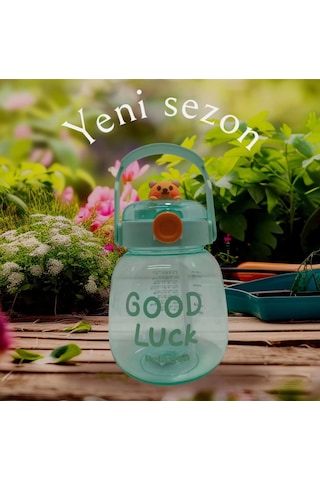 Maskotlu,çıkartma Hediyeli, Boyun Askılıklı, Ithal Lüx Matara/suluk 1100 Ml Yeşil