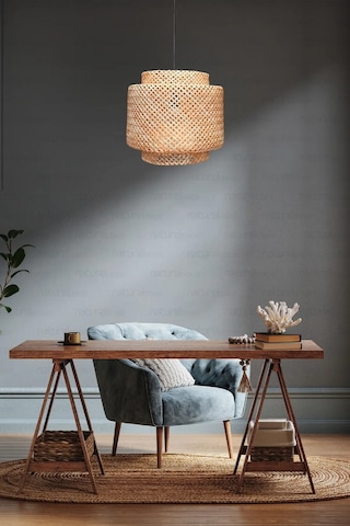 Sinnerlig Bambu Avize 30cm - Iskandinav, Modern, Bohem, Rattan Avize, Aydınlatma Bambu
