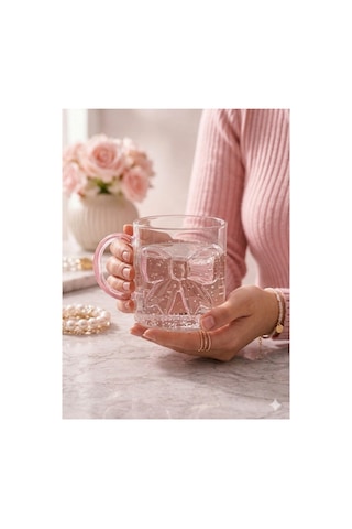 Fiyonklu Borosilikat Fenomen Cam Kupa 180 Ml,ısıya Dayanıklı Çift Cidarlı Cam Bardak,şeffaf Tasarım,pembe Kudele Detaylı Kahve Çay Kupası Pembe