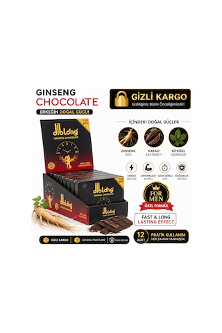 Diblong Ginseng Chocolate Aromalı Çikolata 12 Paket Ginseng Özlü Kakao Aromalı Çikolata