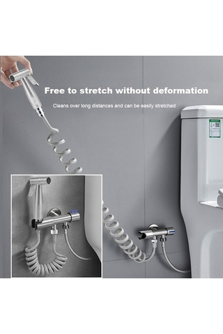 Besthome1 Ev Hijyeni İçin Paslanmaz Çelik Bıd. Spreyi, 2m Hortumlu, G1/2 Açık Gümüş GÜMÜŞ