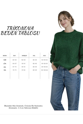 Trikonova Oversize Triko Kazak Yeşil