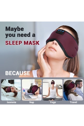 Springsun Bluetooth Uyku Maskesi Ve Kulaklık - Rahat Uyku İçin 2'si 1 Arada, Hd Ses Ve Mikrofonlu