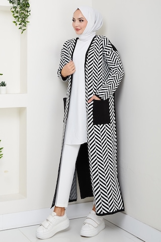 Çizgi Detaylı Triko Hırka 1604 - Lacivert Lacivert