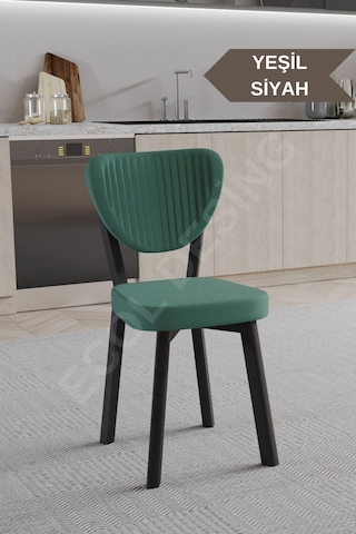 Faymend 2 Adet Elma Model Mutfak Sandalyesi Salon Sandalyesi Yemek Sandalyesi Cafe Restaurant Sandalyesi Yeşil2