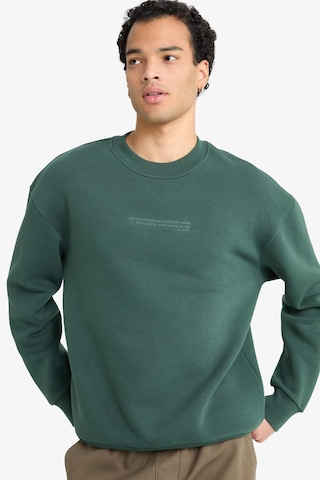 Defacto Boxy Fit Bisiklet Yaka İçi Yumuşak Tüylü Baskılı Sweatshirt X8282az25augn536 Yeşil