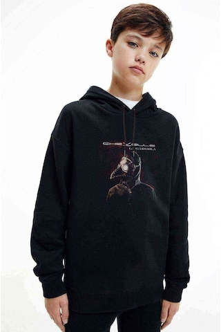 Tshirthane Chevelle La Gargola Baskılı Unisex Çocuk Kapüşonlu Siyah Sweat Siyah