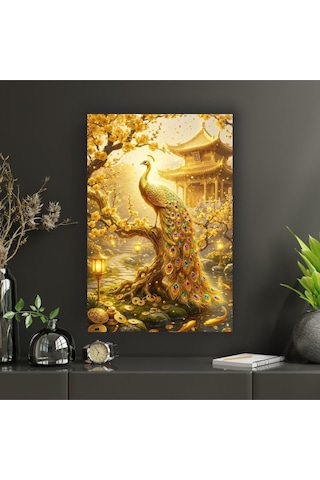 Gold Temalı Dekoratif Cam Tablo -26