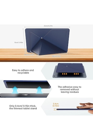 Novoo Rt10 Açı Ayarlı Katlanabilir 10" İnç Ve Üzeri İçin Ultra Slim Tablet Standı Lacivert