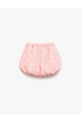 Koton Fiyonk Detaylı Beli Lastikli Pötikareli Balon Etek Pembe Ekose 5skg70108aw Pembe Ekoseli