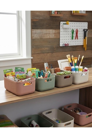 Okyanus Home Linea Smart Box Multi Renk 2,4 Lt 4 Adet Kapaklı Çok Amaçlı Saklama Kutusu Çok Renkli