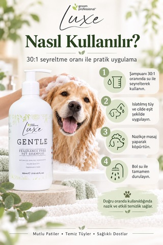 Groom Professional Hassas Derili Köpek Şampuanı 350 Ml 1:30 Konsantre - Nemlendricili Bakım