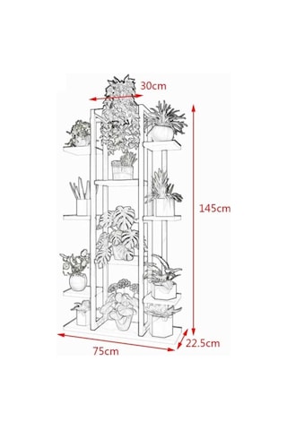 Mion Metal/ahşap Saksılık&çiçeklik Siyah Beyaz Diğer