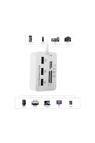7in1 Usb3.0 Ayırıcı Kart Okuyucu Bilgisayar Genişletme Çoklu Arayüz Combo Kart Okuyucu+hub