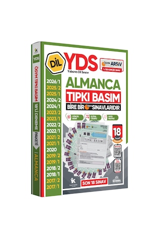 2026 YDS Almanca ÖSYM Tıpkı Basım Çıkmış Soru Deneme Paketi Dijital Çözümlü 18li Fasikül SETİ