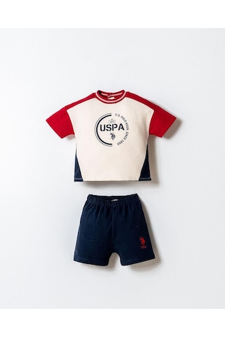U.S. Polo Assn. Erkek Bebek 2 Li Şort T-şhirt Takım Kırmızı-2336 Kırmızı