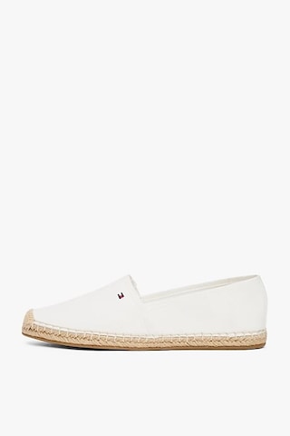 Tommy Hilfiger Kadın Th Bayrak Nakışlık Canvas Espadrille Loafer Ayakkabı - Ekru Ecru