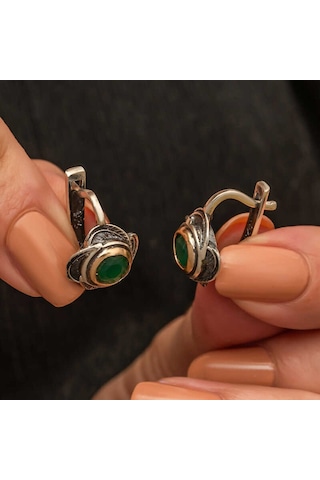 Artsmagazinmücevher Gümüş Çiçek Desenli Otantik Kadın Küpe