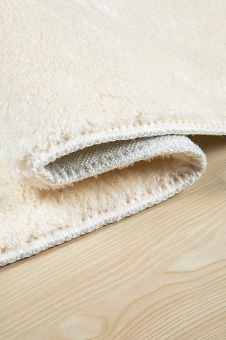 Valeryhome Vl Comfort Düz Saçaklı Peluş Düz Yolluk Ekru Oval Ekru Saçaksız
