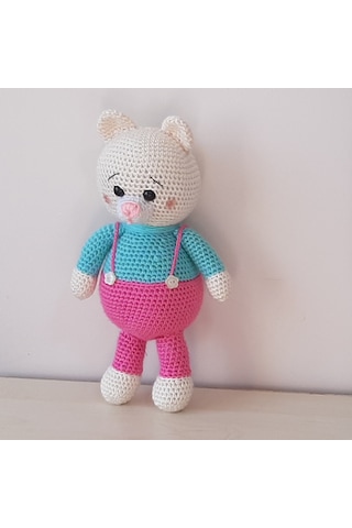 Amigurumi Örgü Oyuncak Renkli Ayı Pembe
