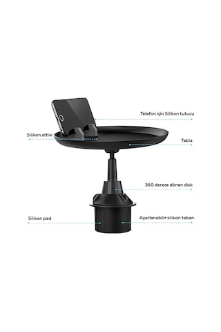 Ally Hb-p05 Universal Araç İçi Telefon Tutucu - Yemek Masası- 5775 Renkli
