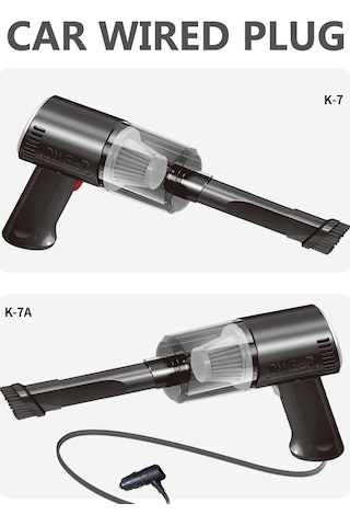 Suofeng Kablolu Araç Vakumu K-7a - Güçlü Emiş, Usb Şarj, Mini Tasarım, Çok Amaçlı Başlıklar