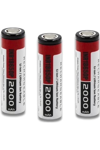 Orion 3 Adet 18650 Lityum İyon Pil 3.7v 2000mah 15c Deşarj