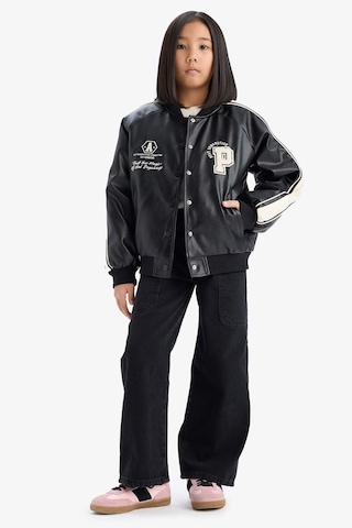 DeFacto Kız Çocuk Su İtici Kolej Yaka Bomber Mont D6924A825SPBK27 Siyah