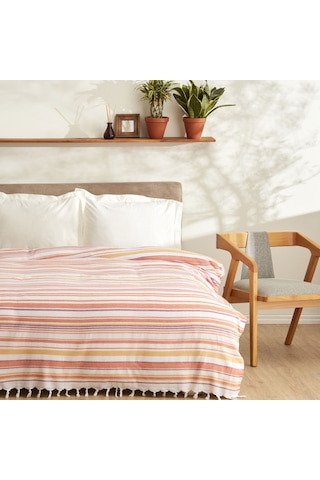 Karaca Home Montre Peştemal Çift Kişilik Pike Turuncu