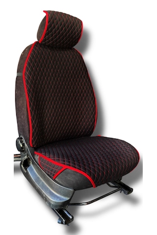 Oto Koltuk Minderi Oto Koltuk Kılıfı 2 Li Set Kırmizi-siyah