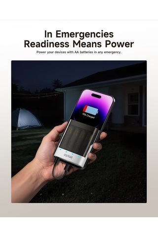 Ayrex Imuto 3600mwh Aa Şarj Edilebilir Pil + Power Case Şarj Kiti 4'lü Paket