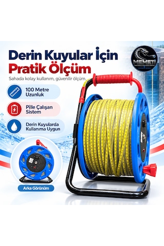 YS-3841 Derin Kuyu Su Seviyesi Ölçer 200 Metre Profesyonel Düdük Metre