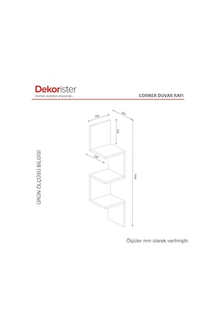 Dekorister Corner Duvar Rafı Beyaz