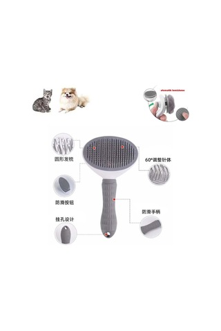 Otomatik Kolay Temizlenen Evcil Hayvan Tarağı Fırçası Kedi Fırçası Köpek Fırçası Tarağı Ebat: 19 Cm X 10 Cm