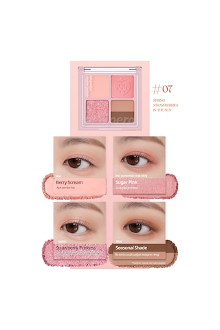 Mat, Parıltılı Tonlarda 5'li Far Paleti Perıpera Ink Pocket Shadow Palette 07 Spring Strawberries 87459476