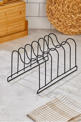 Magic Objects Metal Siyah Tava Ve Tencere Kapağı Düzenleyici Tava Organizeri Siyah