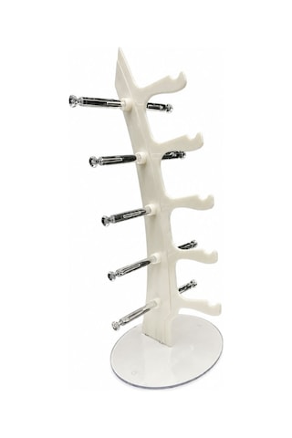 5'li Yelken Model Sedef Beyaz Gözlük Standı Akrilik 5 Bölmeli Organizer