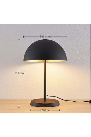 Simaavize Modern Büyük Mantar Abajur Siyah