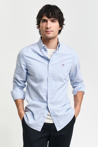 Gant Erkek Mavi Slim Fit Klasik Yaka Oxford Gömlek-11410 Mavi