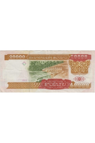 Laos 20.000 Kip 2003 Çok Çok Temiz.
