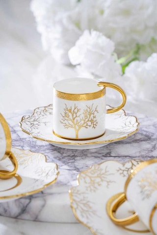 Acar Kıeran Gold 6 Kişilik Kahve Fincanı Takımı Hxf-06801 Gold