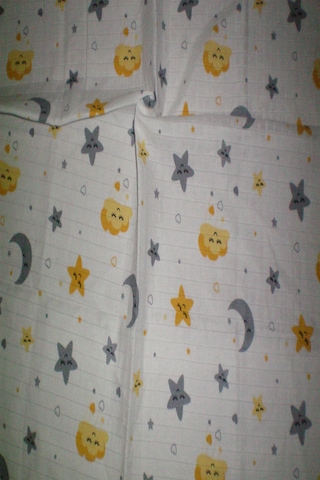 More Home 1 Adet Ay&yıldızlı 90x90 Cm %100 Pamuk Tek Katlı Müslin Açık Gri