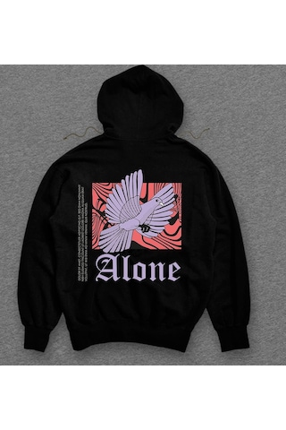 Alone Yalnız Kuş Bird Güvercin Sweatshirt Unisex Kapüşonlu Hoodie 001