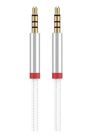 Lexroo Au-707 Örgü Tasarımlı Aux Audio Kablo 3.5mm 1m - Beyaz