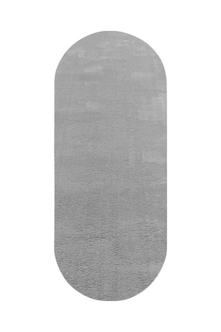 Valery Home Oval Comfort Puffy Overloklu Peluş Yolluk Açık Gri