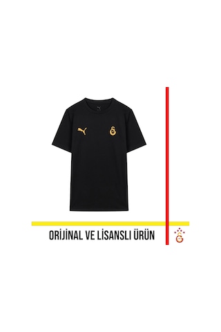 Galatasaray Lisanslı Puma Logo Ve Armalı Siyah T-shirt 78290711