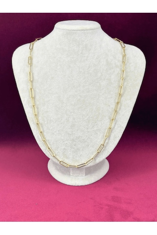 14 K Renginde Büyük Ataş Şekilli Gold Kolye 60 Cm Gold