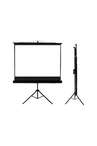 Tx-18 180x180 Tripod İthal Projeksiyon Perdesi Arkası Siyah Fonlu