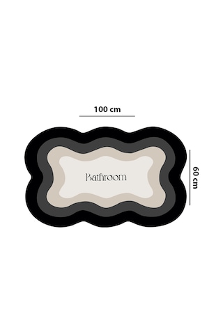 Blonber Tekli Banyo Paspası 60x100cm , Kaymaz Tabanlı Yıkanabilir Siyah